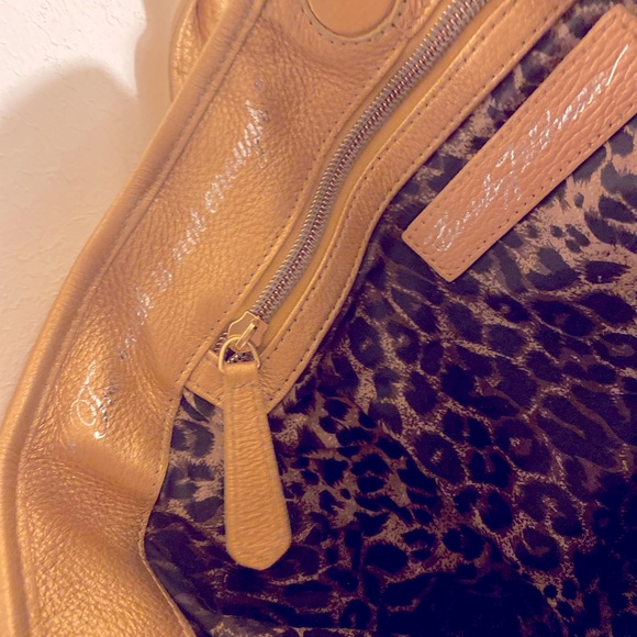 NOT FOR SALE- BEVERLY FELDMAN GOLD AND ZEBRA PRINT CALF HAIR LEATHER BAG - Picture 10 of 14